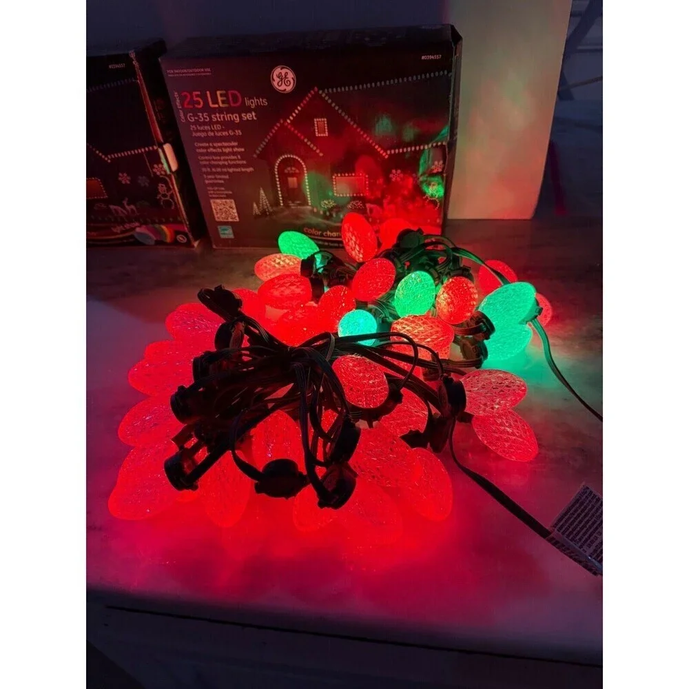 GE Color Effects 25 LED Lights Set Light Show Color Changing 2 Box Christmas